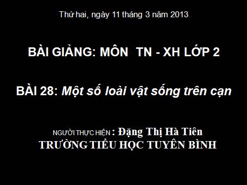 Bài 28. Một số loài vật sống trên cạn