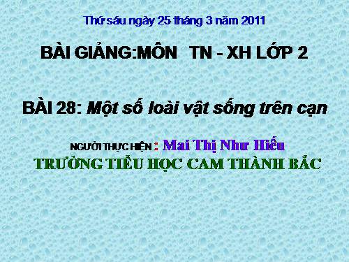 Bài 28. Một số loài vật sống trên cạn