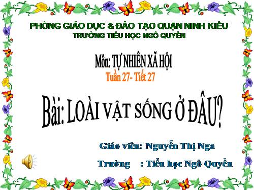 Bài 27. Loài vật sống ở đâu?