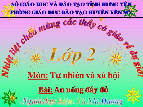 Bài 7. Ăn, uống đầy đủ