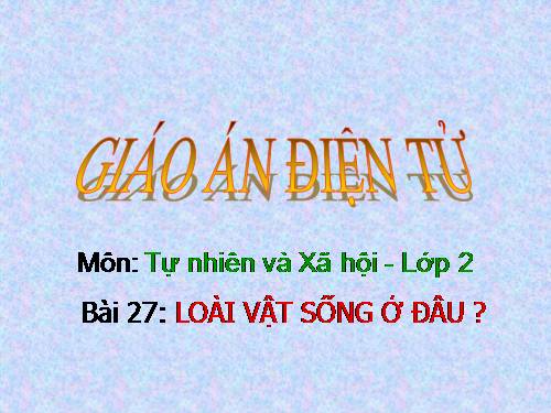 Bài 27. Loài vật sống ở đâu?