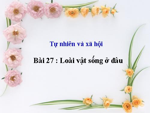 Bài 27. Loài vật sống ở đâu?