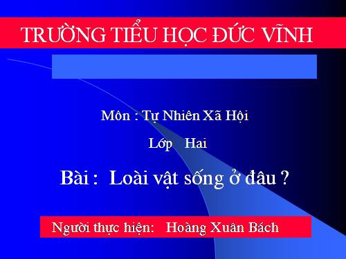 Bài 27. Loài vật sống ở đâu?