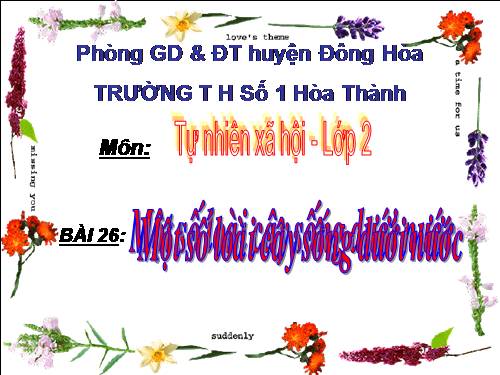 Bài 26. Một số loài cây sống dưới nước