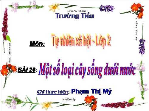 Bài 26. Một số loài cây sống dưới nước
