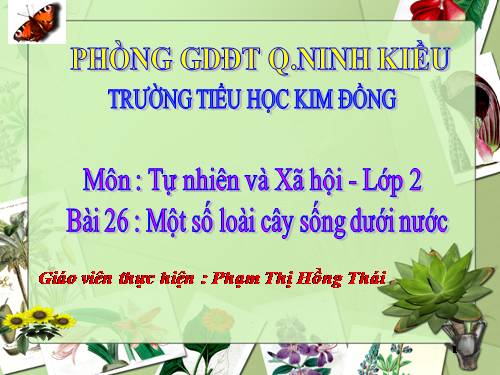 Bài 26. Một số loài cây sống dưới nước