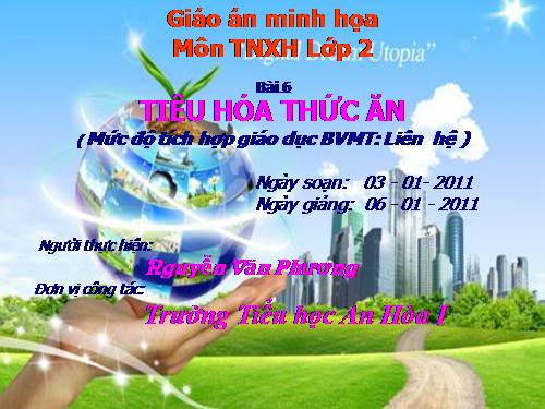Bài 6. Tiêu hoá thức ăn