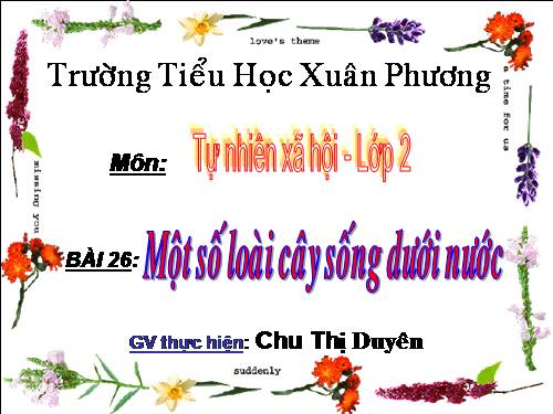 Bài 26. Một số loài cây sống dưới nước