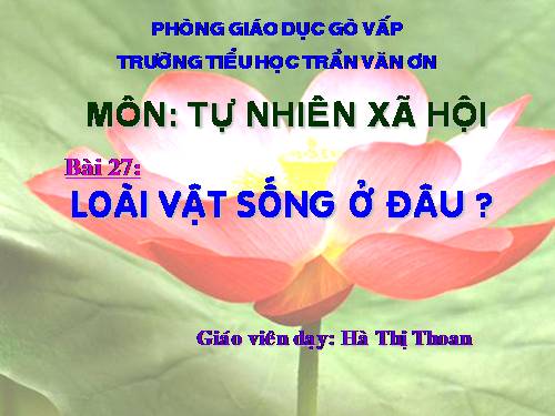 Bài 27. Loài vật sống ở đâu?