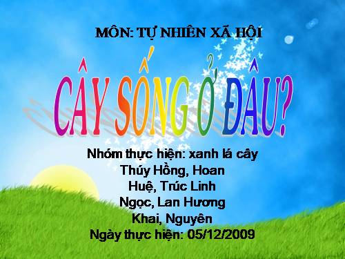 Bài 24. Cây sống ở đâu?