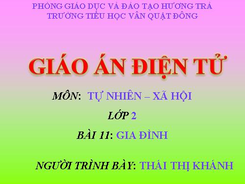 Bài 11. Gia đình