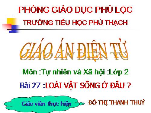 Bài 27. Loài vật sống ở đâu?