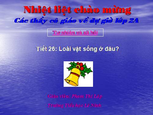 Bài 27. Loài vật sống ở đâu?