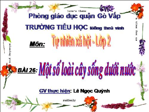 Bài 26. Một số loài cây sống dưới nước