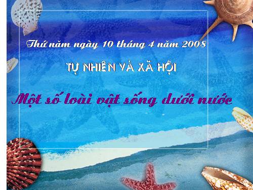 Bài 29. Một số loài vật sống dưới nước