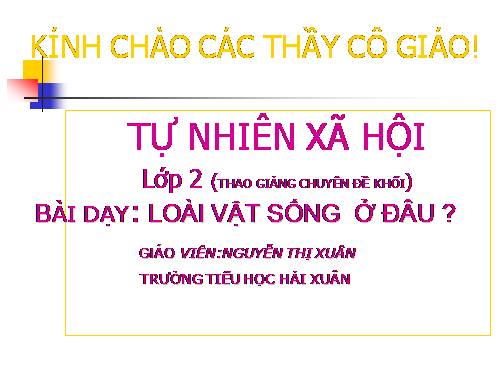 Bài 27. Loài vật sống ở đâu?
