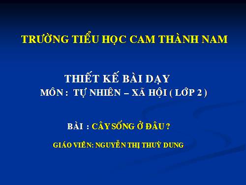 Bài 24. Cây sống ở đâu?