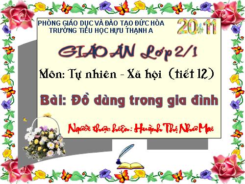 Bài 12. Đồ dùng trong gia đình