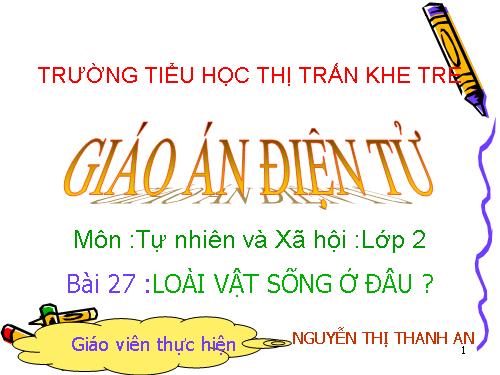 Bài 27. Loài vật sống ở đâu?