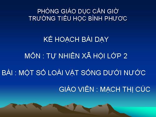 Bài 29. Một số loài vật sống dưới nước
