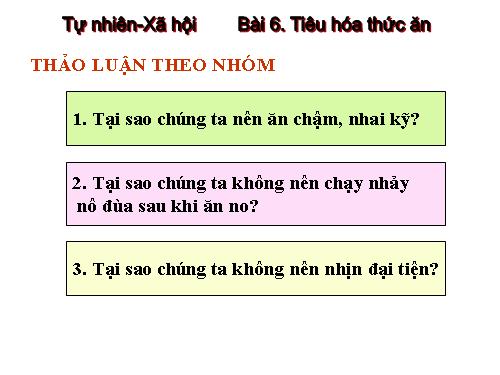 Bài 6. Tiêu hoá thức ăn