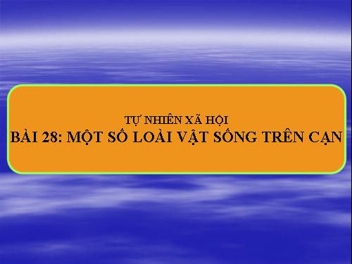 Bài 28. Một số loài vật sống trên cạn