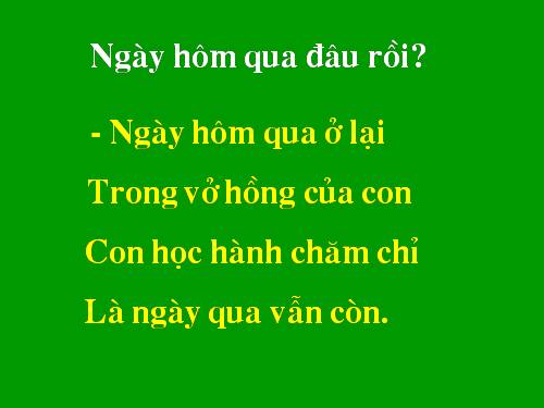 Chính tả 2. Tuần 1. Nghe-viết: Ngày hôm qua đâu rồi?