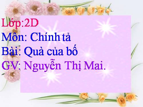 Chính tả 2. Tuần 13. Nghe-viết: Quà của bố