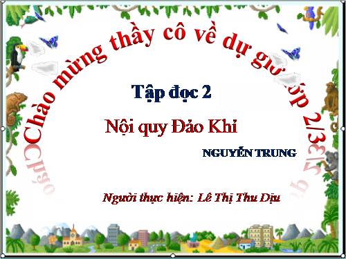 Tuần 23. Nội quy Đảo khỉ