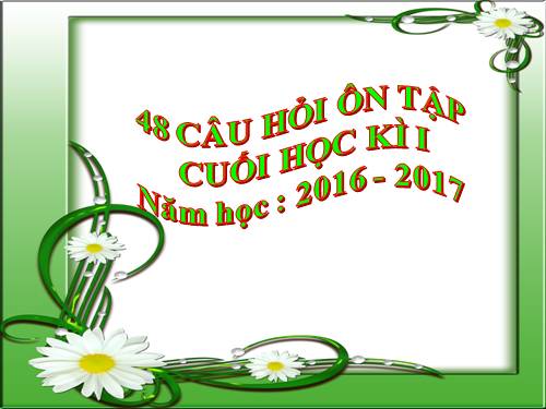 Tuần 18. Ôn tập cuối học kì I