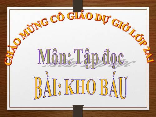 Tuần 28. Kho báu