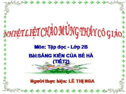 Tuần 10. Sáng kiến của bé Hà