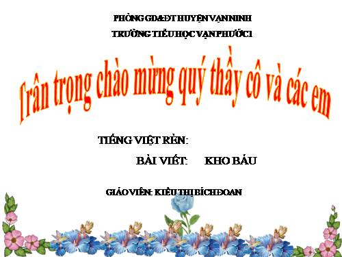 Tuần 28. Kho báu
