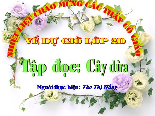 Tuần 28. Cây dừa