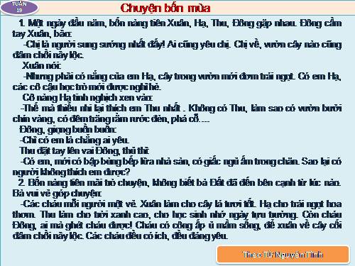 Tuần 19. Chuyện bốn mùa