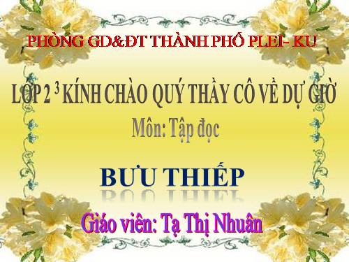 Tuần 10. Bưu thiếp