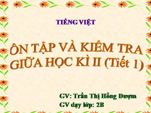 Tuần 27. Ôn tập giữa Học kì II