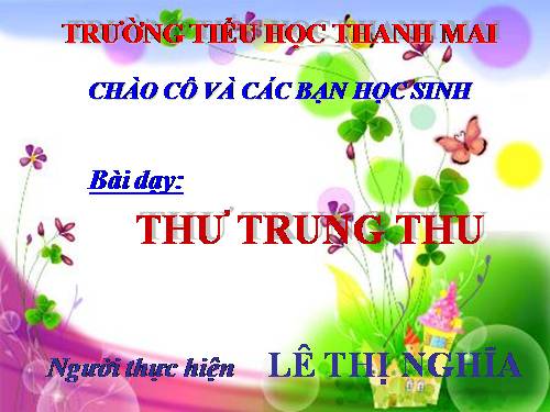 Tuần 19. Thư Trung thu