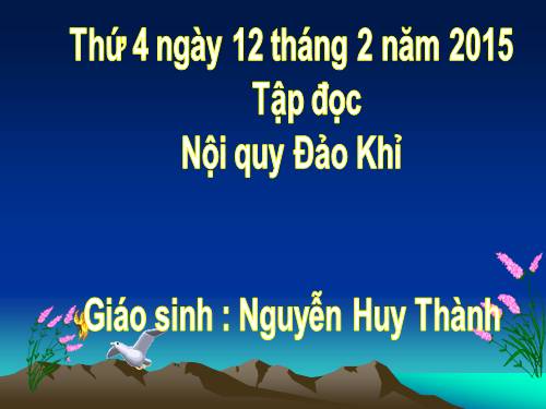 Tuần 23. Nội quy Đảo khỉ