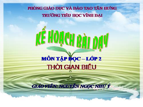 Tuần 16. Thời gian biểu