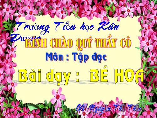 Tuần 15. Bé Hoa
