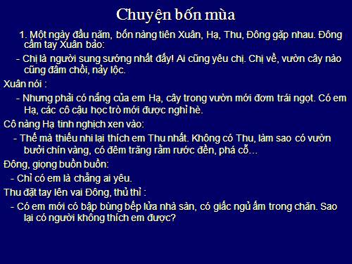 Tuần 19. Chuyện bốn mùa