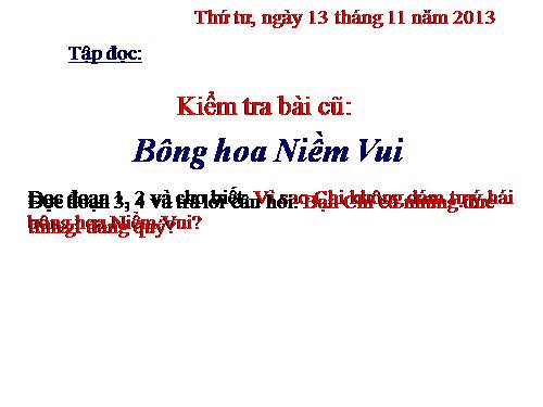 Tuần 13. Quà của bố