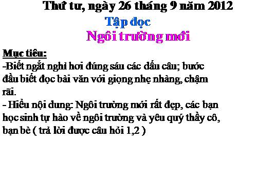 Tuần 6. Ngôi trường mới