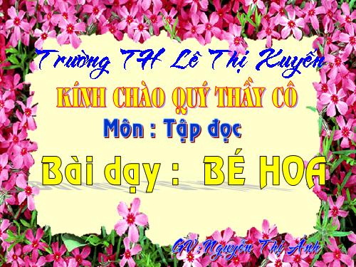Tuần 15. Bé Hoa