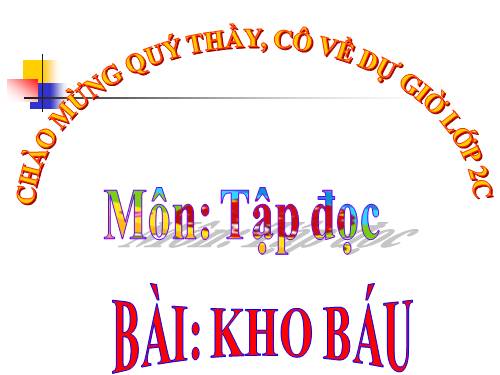 Tuần 28. Kho báu