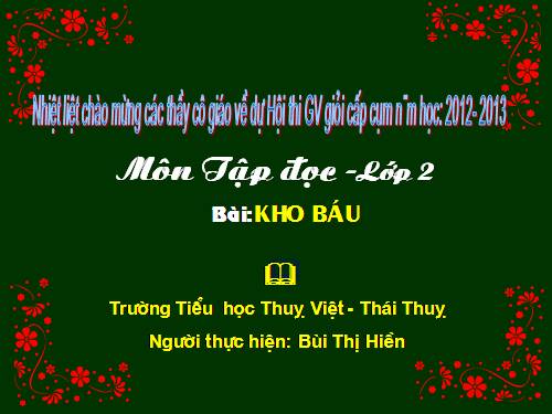 Tuần 28. Kho báu