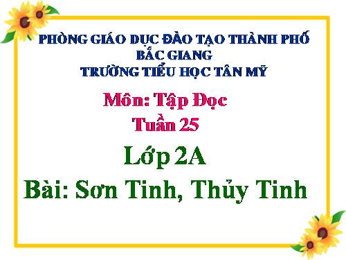 Tuần 25. Sơn Tinh, Thuỷ Tinh