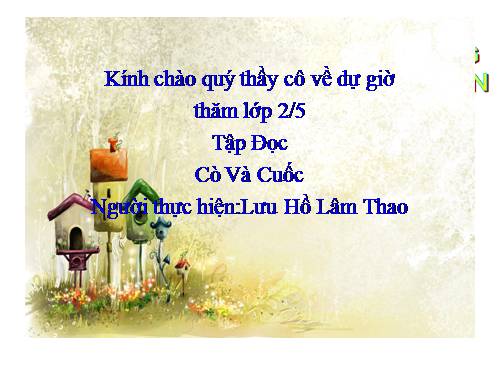 Tuần 22. Cò và Cuốc