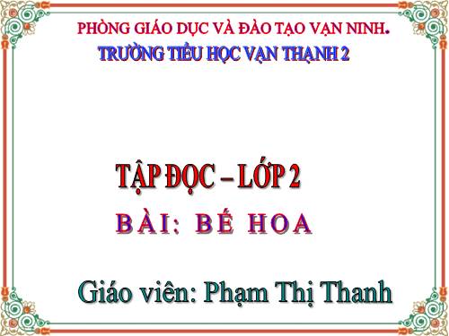 Tuần 15. Bé Hoa